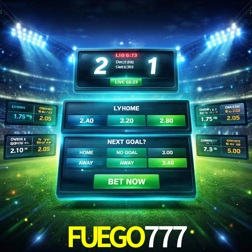 Vista de apuestas en vivo FUEGO777 durante un partido en curso