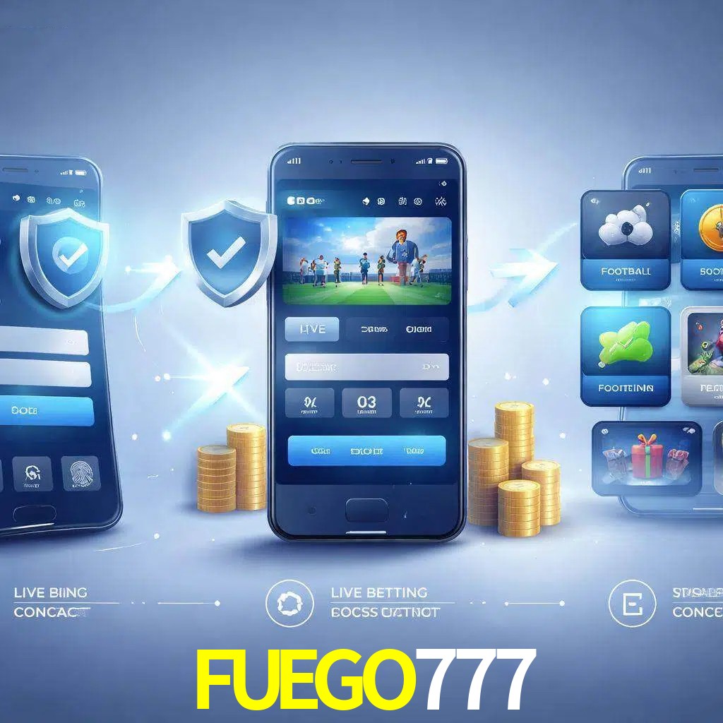 Pasos de acceso a la app FUEGO777 en pantalla de teléfono móvil
